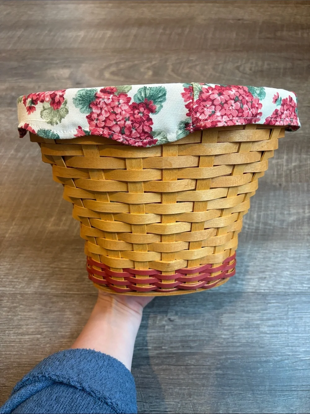 Longaberger 2002 Grandma Bonnie May Series Geranium Basket w/ Liner & Protector